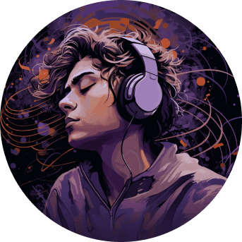 a girl with headphones